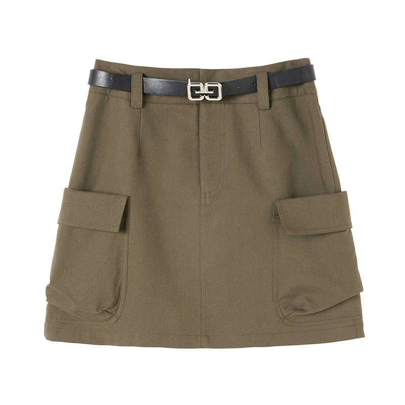 XIANGYING Cargo Short Skirts Women's Army Green