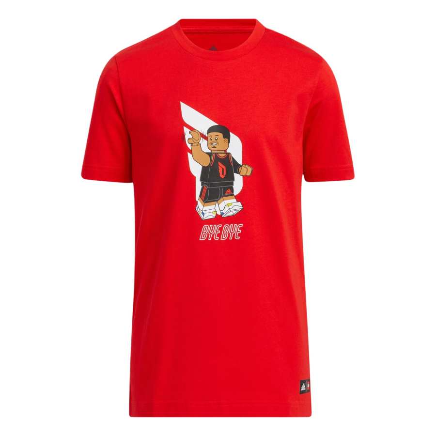 Adidas Adidas x LEGO Damian Lillard Comfortable Crew Neck Loose Fit 100% Cotton Short Sleeved T Shirt T Shirt Bright Red