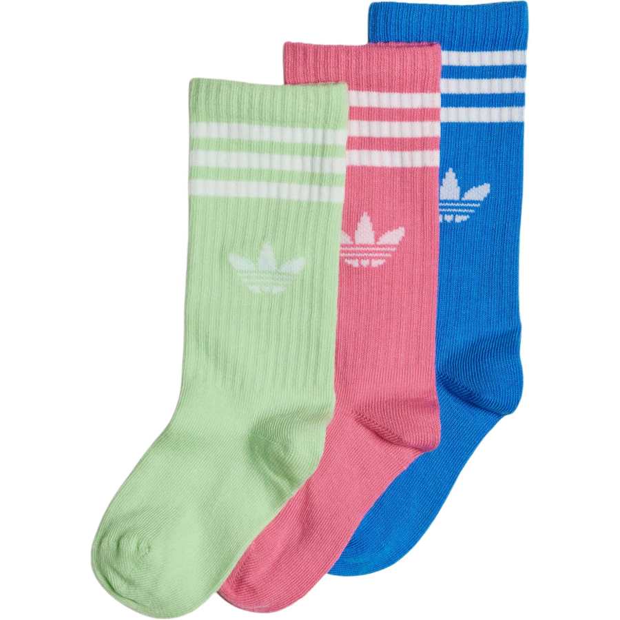 Adidas Adidas Socks 3 Pack Green/Bird Feather Blue/Pink Kids'