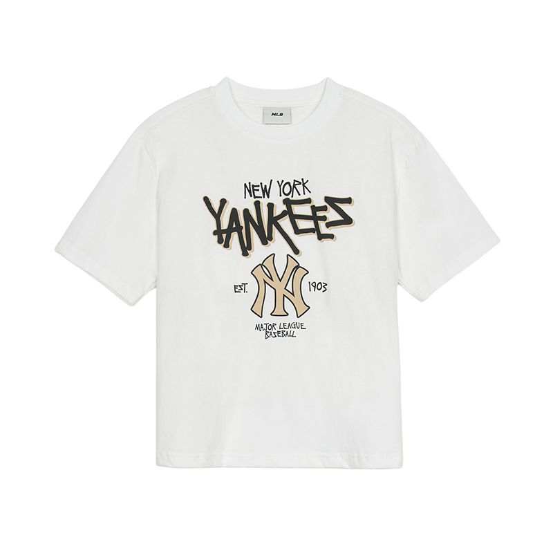 MLB KIDS New York Yankees T Shirt SS25 White Children Aged 3 7 Years Old