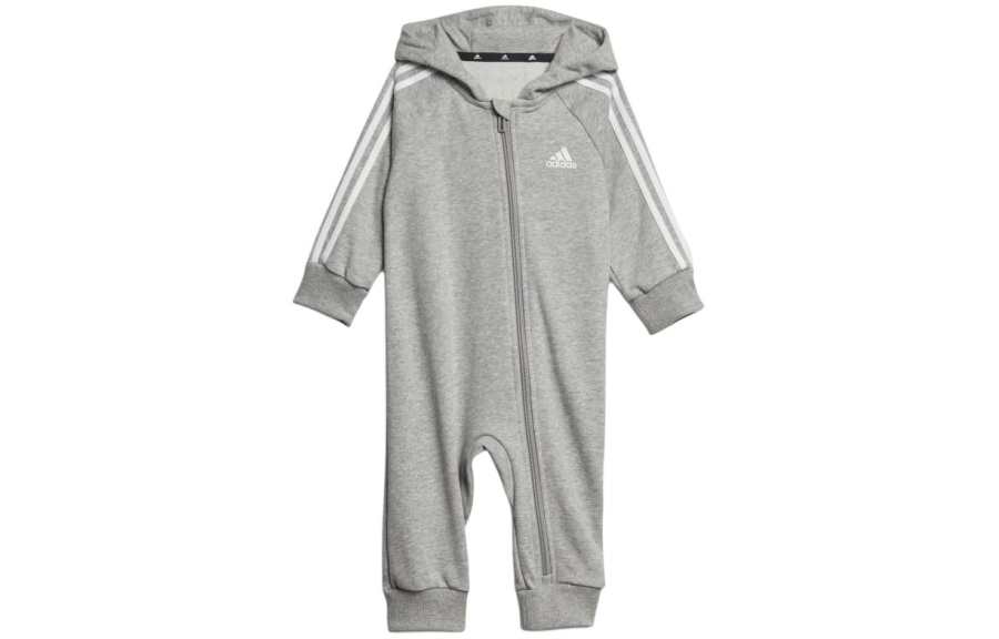 Adidas Adidas Jumpsuit Essentials 3 Stripes French Terry Bodysuit Kids Gray Children Aged 3 7 Years Old