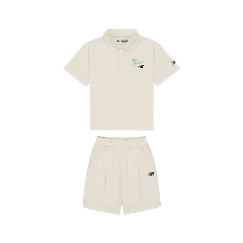 New Balance New Balance Casual Sportswear NB SS25 2 Piece Set Light Beige Children Aged 3 7 Years Old