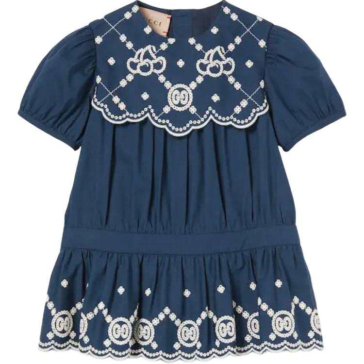 GUCCI Dress SS25 Dark Blue Kids'