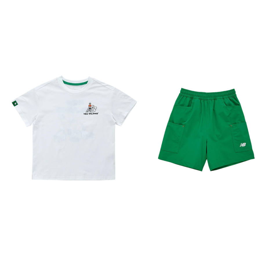 New Balance New Balance Casual Sportswear SS25 2 Piece Set Green Children Aged 3 7 Years Old