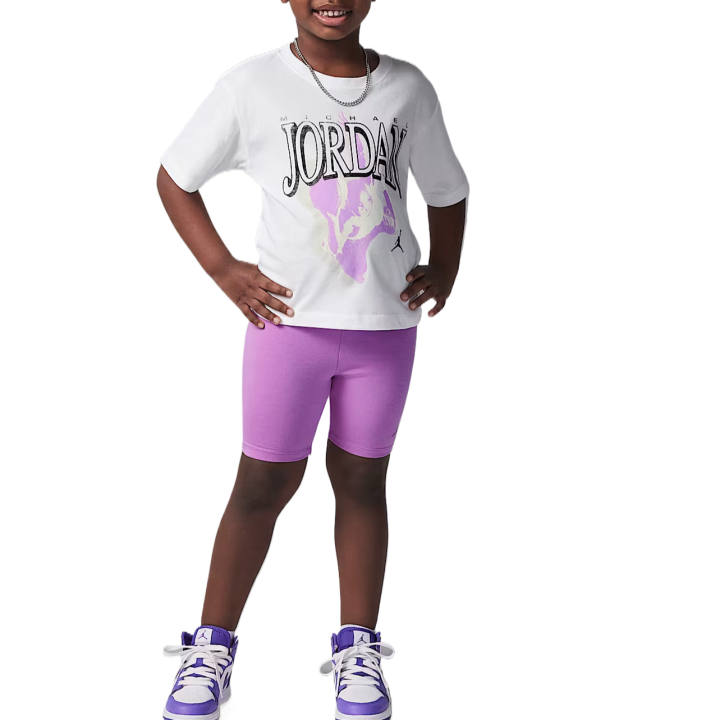 Jordan Jordan Casual Sportswear SS25 2 Piece Set Fuchsia Children Aged 3 7 Years Old