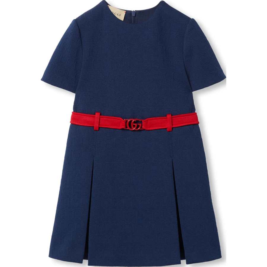 GUCCI Dress FW24 Marine Blue Kids'