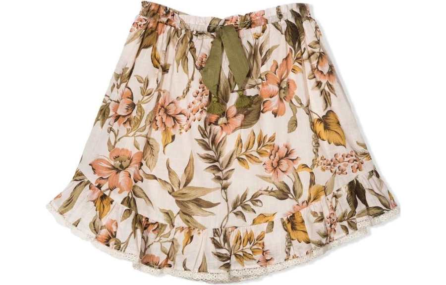 Zimmermann Plant And Floral All Over Print Moderate Skirt Kids'
