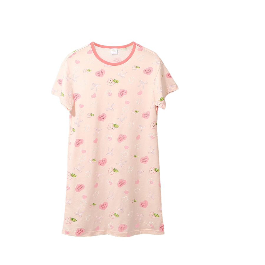 HONGDOUJUJIA Grade School Loungewear & Sleep Dresses Crew Neck Thin Mid Length