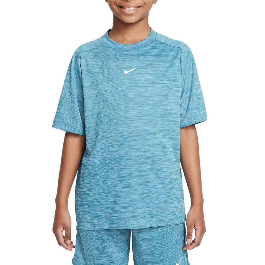 Nike Nike Dri Fit T Shirt Smolder Blue/Light Armory Blue/White Teenagers