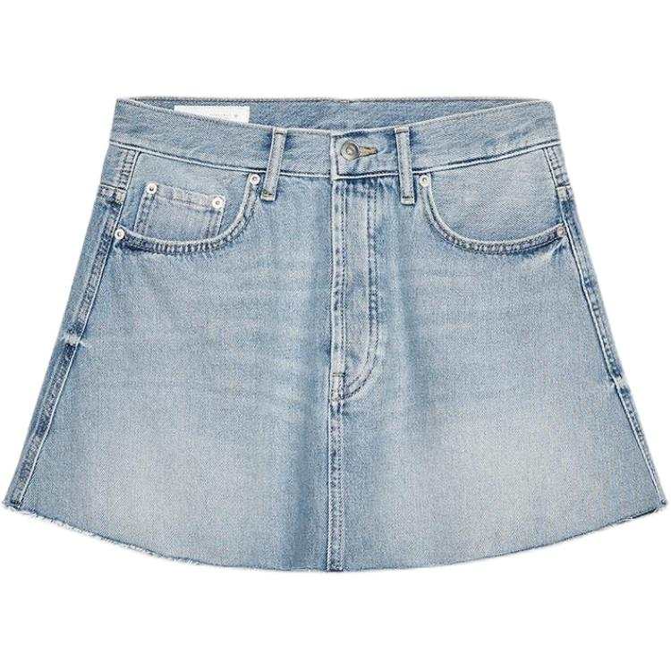 ZARA Trf Denim Short Skirts Women's Light Blue