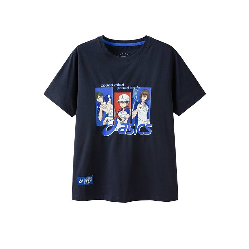 Asics Sports Performance T Shirt SS25 5003 Navy Blue Children Aged 3 7 Years Old