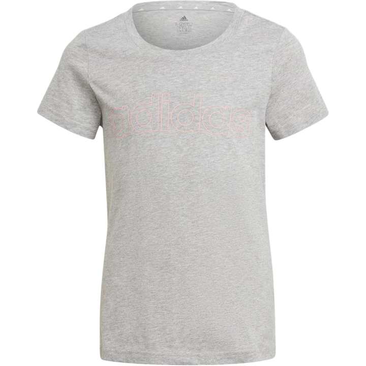 Adidas Adidas T Shirt Medium Heather Gray/Rose Red Teenagers