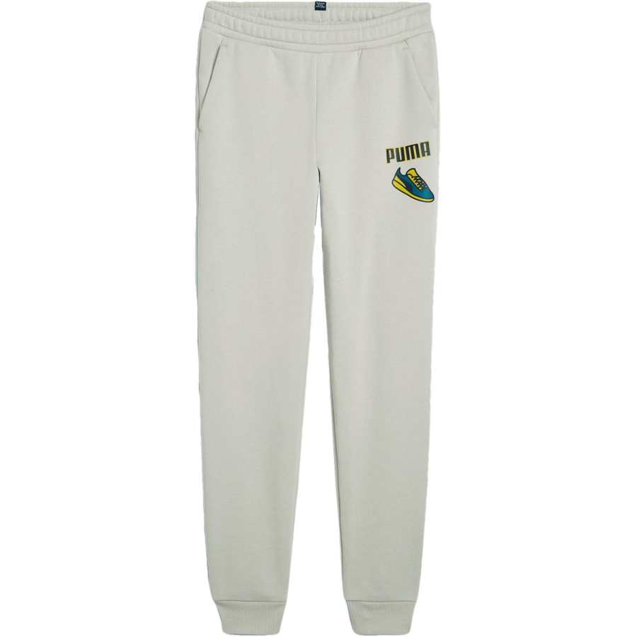 PUMA Knitted Sweatpants ESS+LOGO LAB SWEATPANTS FL II B Versatile Comfortable Casual Print Fleece Lined Gravel Gray
