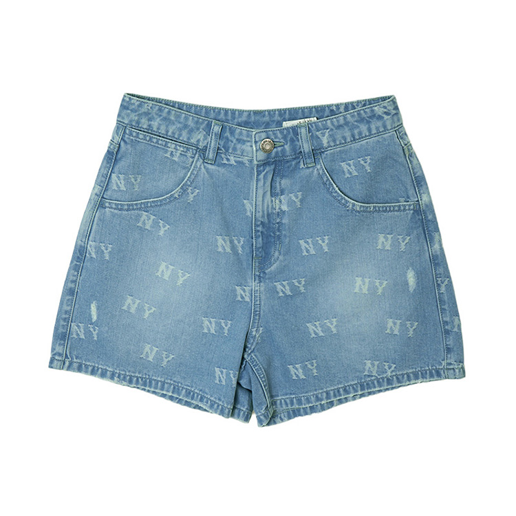 MLB New York Yankees SS25 Denim Shorts Women's Light Blue