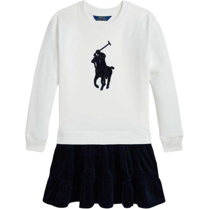 Polo Ralph Lauren Dress FW24 Washed White Kids'
