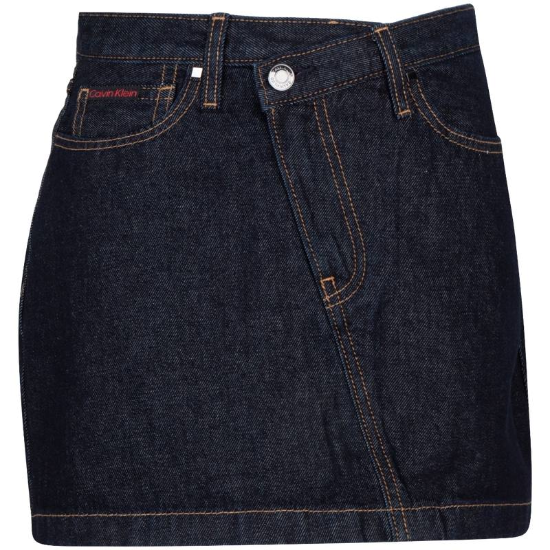 CALVIN KLEIN Spring Festival Red Product Denim Short Skirts Women's Black