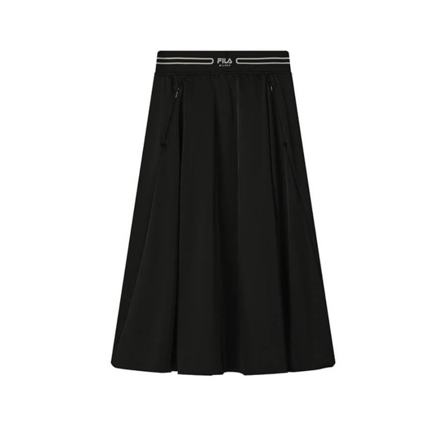 FILA MILANO Casual Long Skirt Women's Jet Black