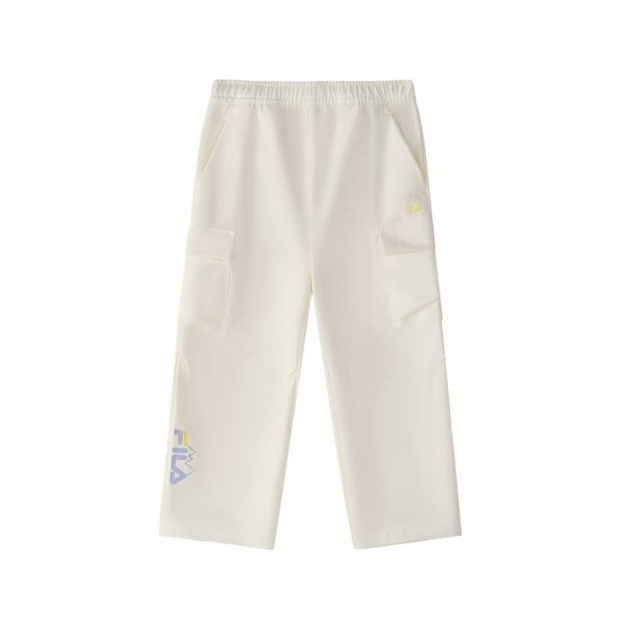 FILA KIDS Knitted Sweatpants Coconut Milk White Children Aged 3 7 Years Old
