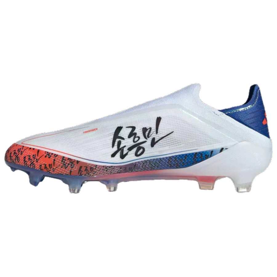 Adidas Adidas F50+ FG Firm Ground Natural Grass Abrasion Resistant Slip Resistant Soccer Shoes Unisex White Blue Red