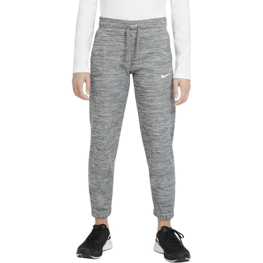 Nike Nike Knitted Sweatpants Therma FIT Big Kids' Girls' Training Pants Carbon Gray/White Teenagers
