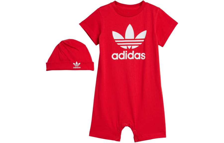 Adidas Originals Jumpsuit Gift Set Light Scarlet Infant And Toddler