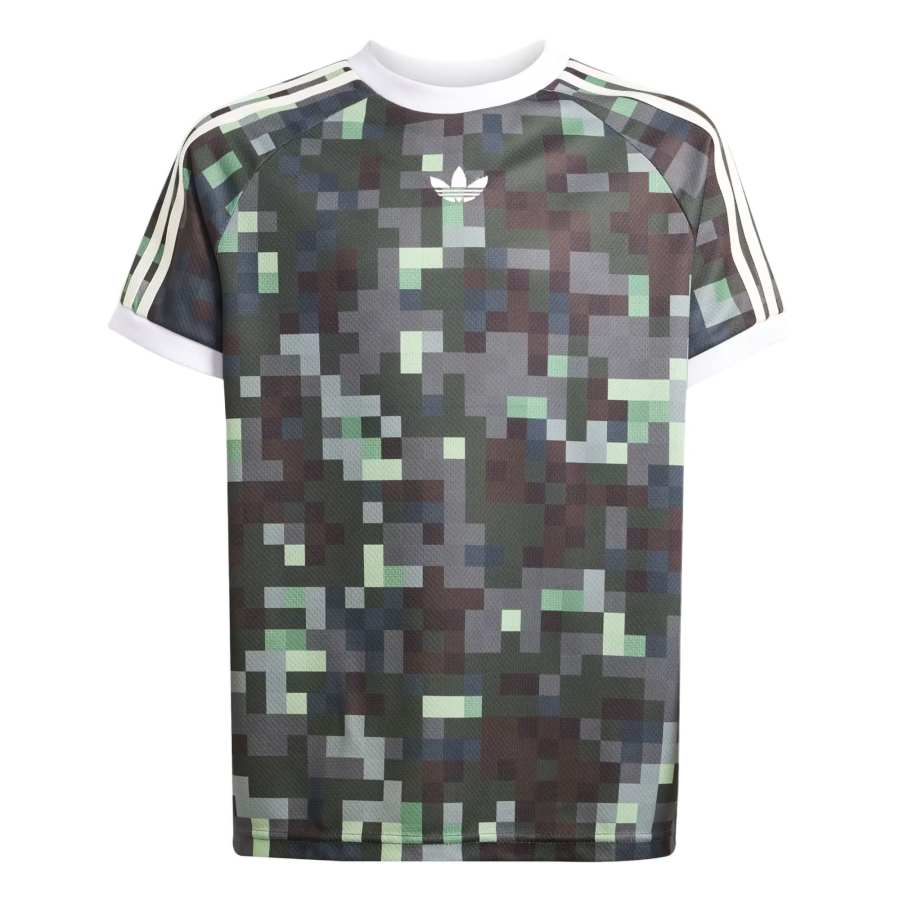 Adidas Originals x Minecraft Graphic Tee T Shirt Silver Pebble/Magic Lime/Tribal Green/Legend Ivy Kids'