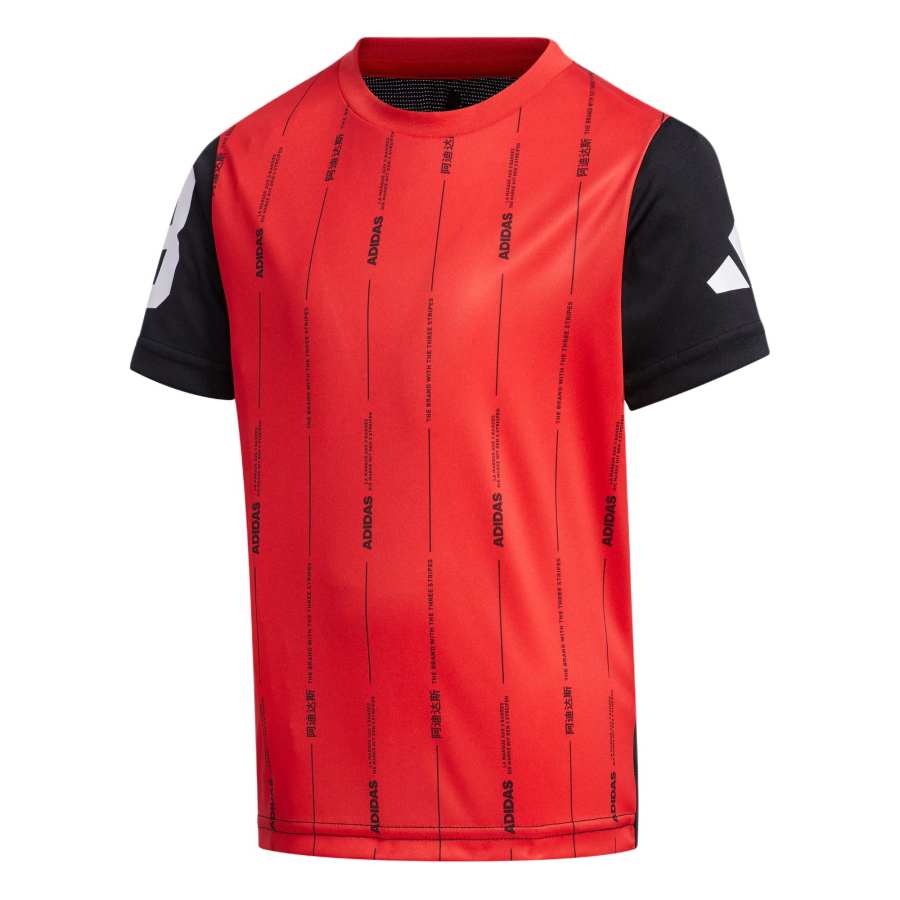 Adidas Adidas AEROREADY T Shirt Bright Red/Black Children Aged 3 7 Years Old