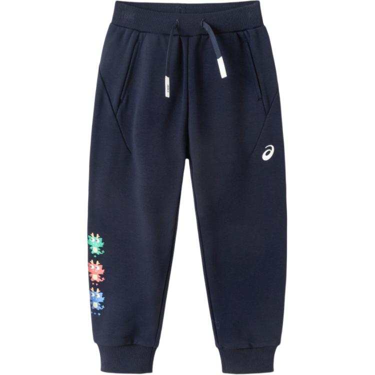 ASICS Knitted Sweatpants Urban Trend Navy Blue Children Aged 3 7 Years Old