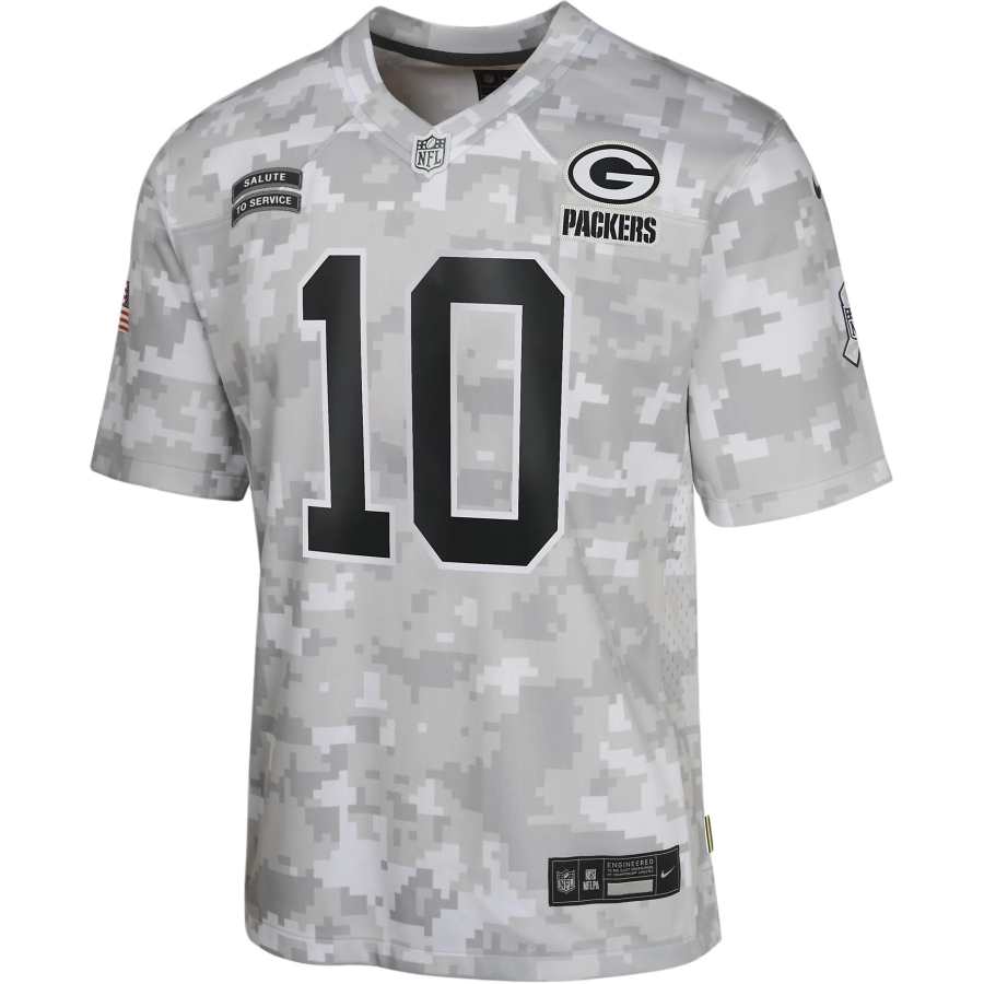 Nike Nike Dri FitNFL Jordan Love Green Bay Packers Salute To Service T Shirt Green Camouflage Teenagers