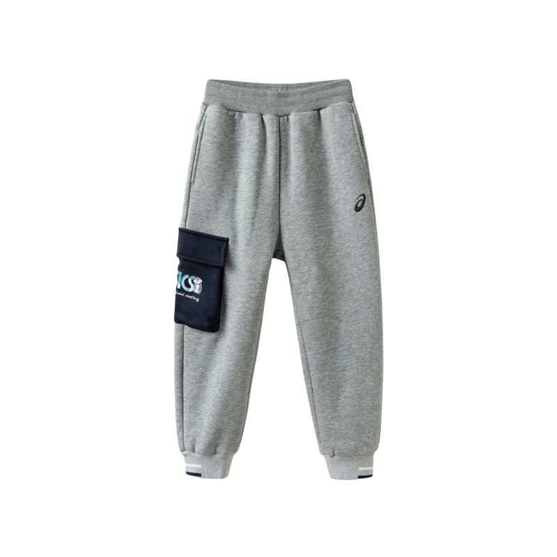 ASICS Knitted Sweatpants Sports Performance Thermal Fleece Lined Comfortable Mid Rise Heather Gray