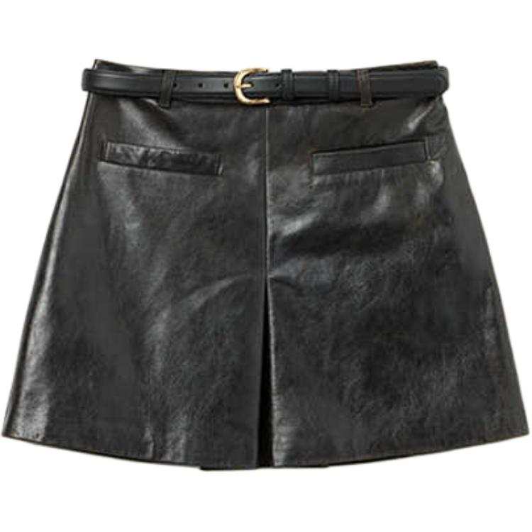 Self-portrait Self portrait Leather Short Skirts Women's Classic Black