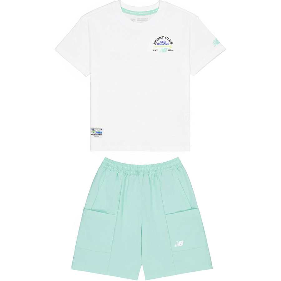 New Balance New Balance Casual Sportswear White Green Kids'