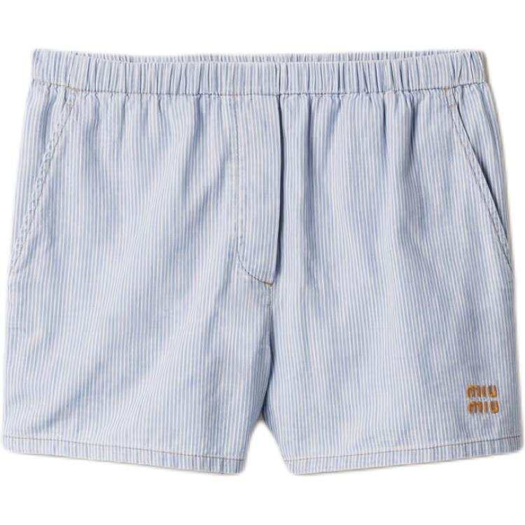 Miu Miu striped chambray shorts