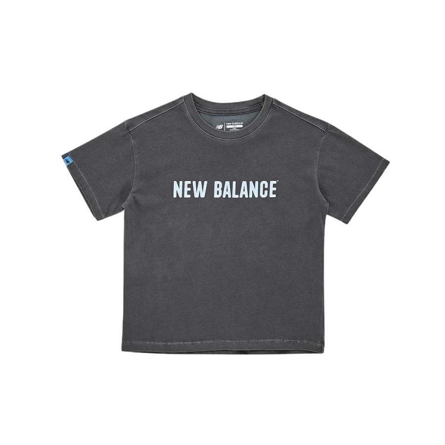New Balance New Balance T Shirt SS25 Gray Black Children Aged 3 7 Years Old