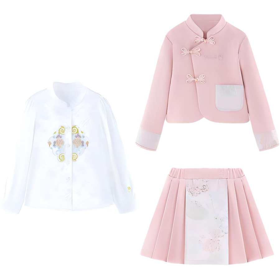 Disney Kids Hanfu Stand Collar Moderate Short