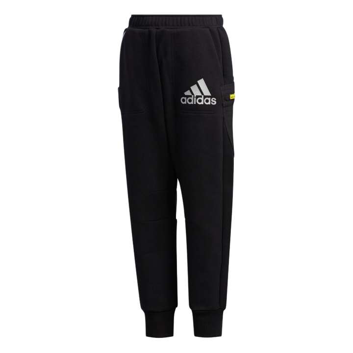 Adidas Adidas Knitted Sweatpants Black/Dark Silver Gray Children Aged 3 7 Years Old