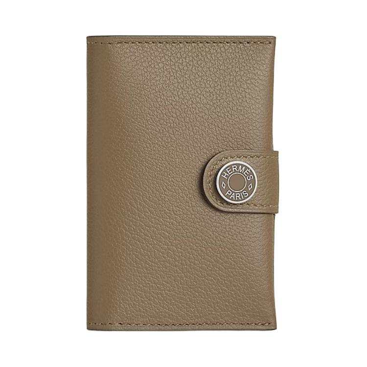 HERMES R.M.S Evercolor Leather Card Holder Regular Unisex Marfa Beige