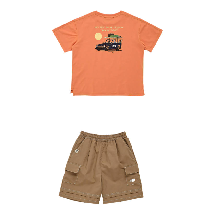 New Balance New Balance Casual Sportswear 2 Piece Set Orange Children Aged 3 7 Years Old