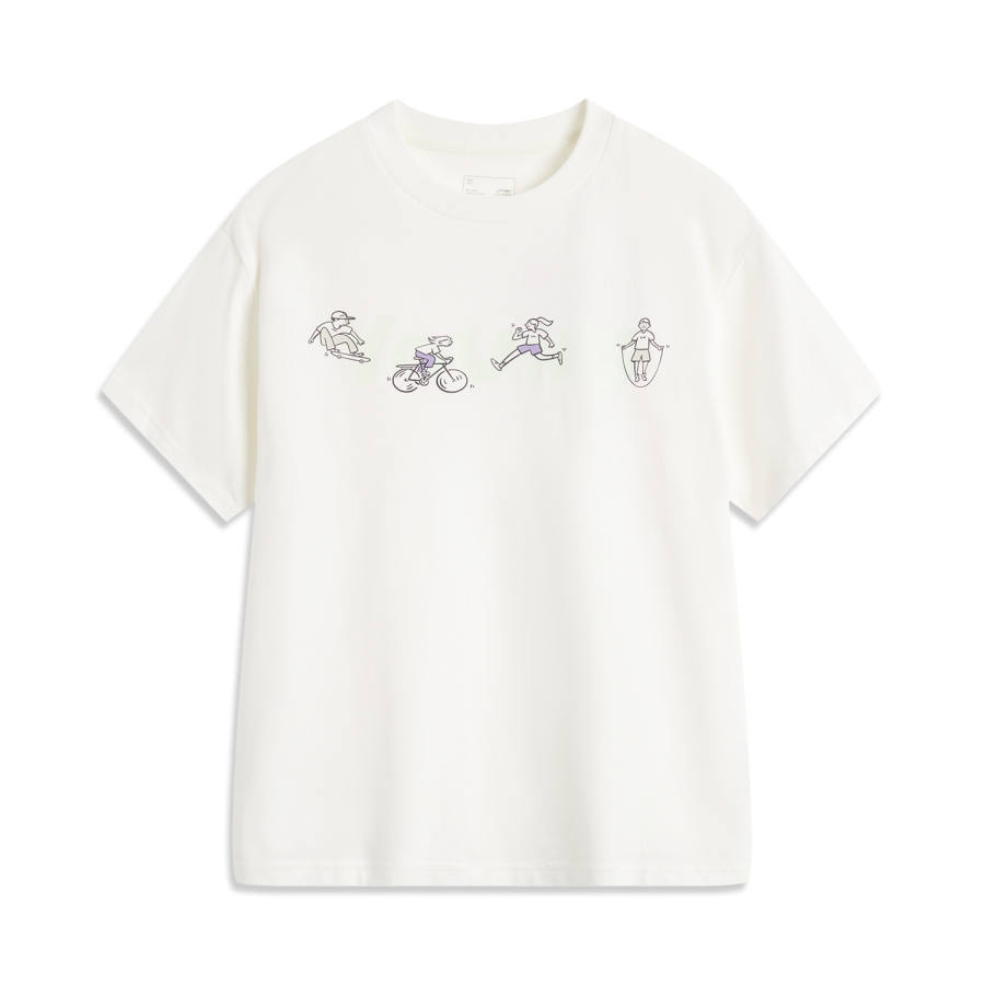 Li-Ning YOUNG Li Ning YOUNG Sports Life Collection T Shirt Ivory Teenagers