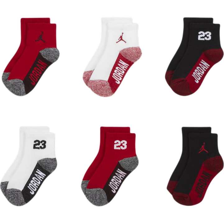 Jordan Jordan Baby Socks 6 Pack Gym Red Infant And Toddler