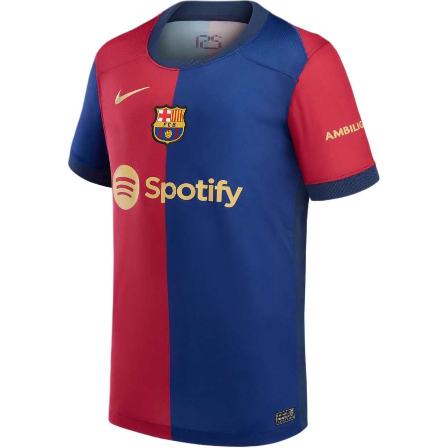 Nike Nike Dri FIT Soccer T Shirt Gavi Barcelona 2024/25 Stadium Home Blue Red Teenagers