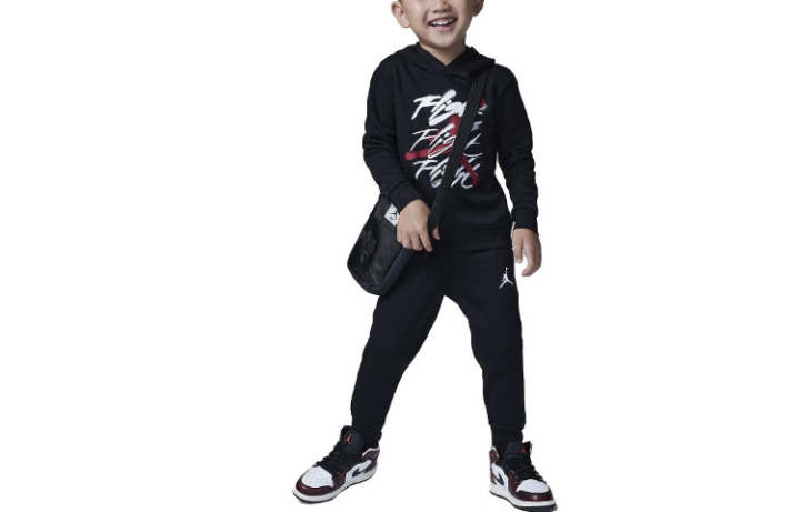 Jordan Jordan Infant And Toddler Suit Flight Spray Pullover Hoodie Set Black Infant And Toddler