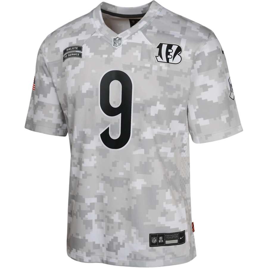 Nike Nike Dri FitNFL T Shirt Joe Burrow Cincinnati Bengals Salute To Service Green Camouflage Teenagers