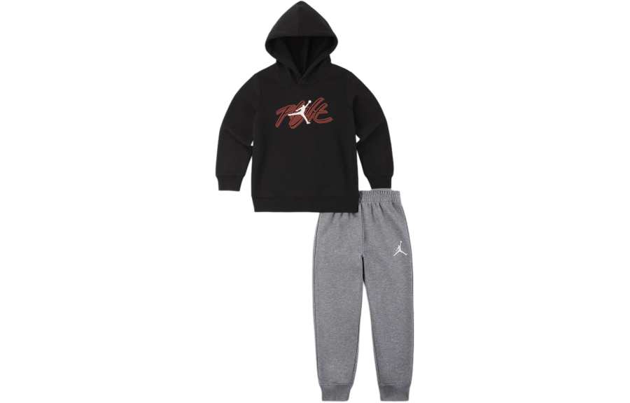Jordan Jordan Kids Matching Sets Flight Hooded Fleece Lined Hoodies & Elastic Cuff Pants Infant And Toddler