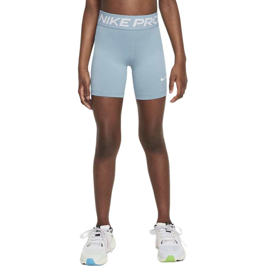 Nike Nike Pro Big Kids' Girls' Dri FIT 5' Shorts Teenagers Denim Blue/turquoise Color