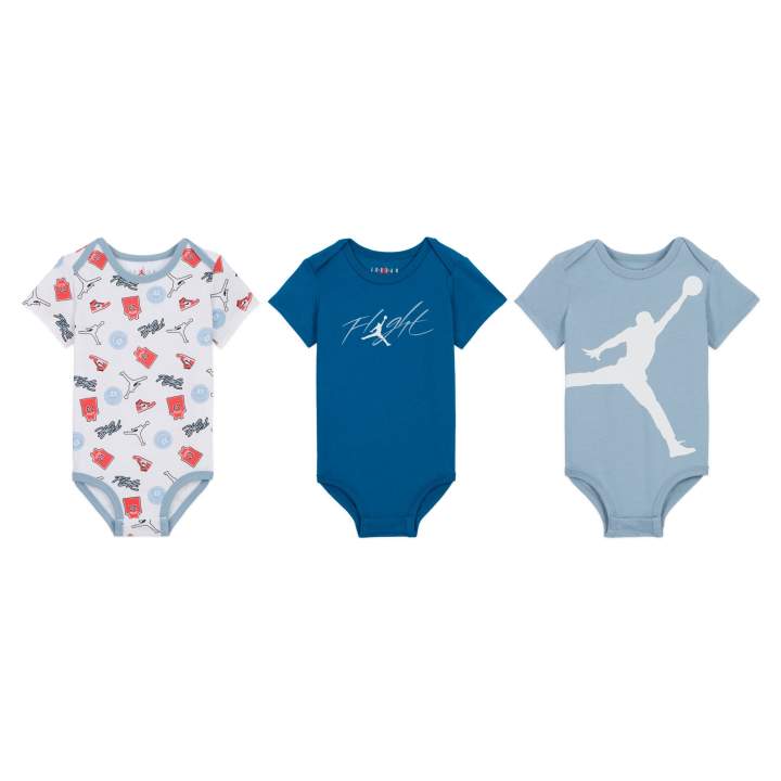Jordan Jordan Jumpsuit Flight Patch 3 Pack Ashley Blue Infant And Toddler
