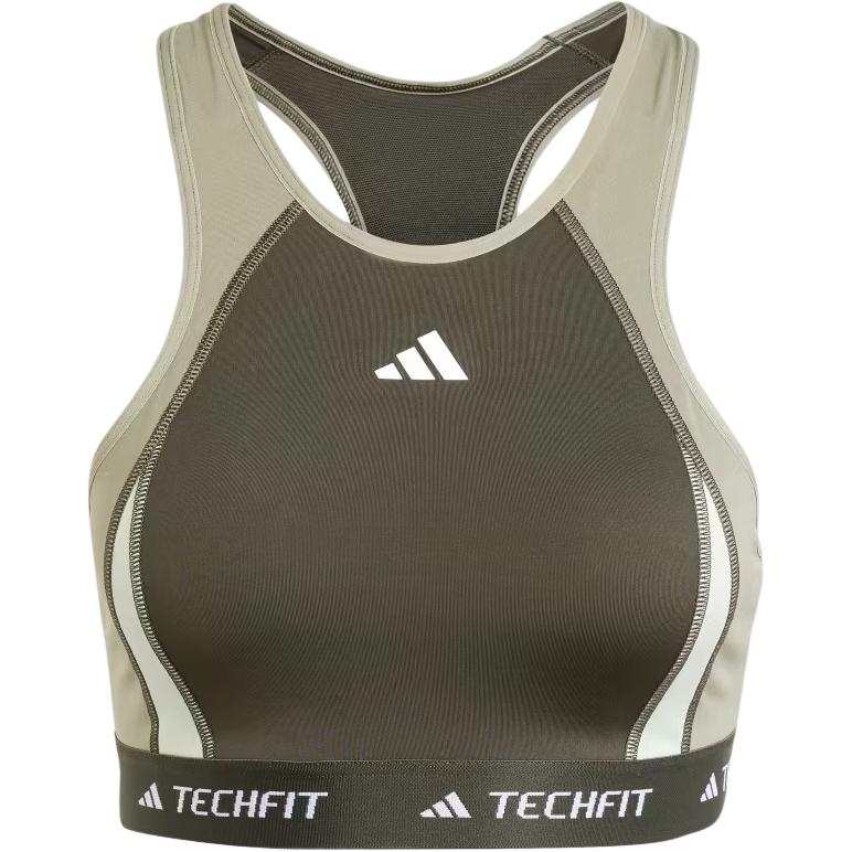 Adidas Adidas Free Shipping With AdiClub Techfit Medium-Support High-Neck Colorblock Bra