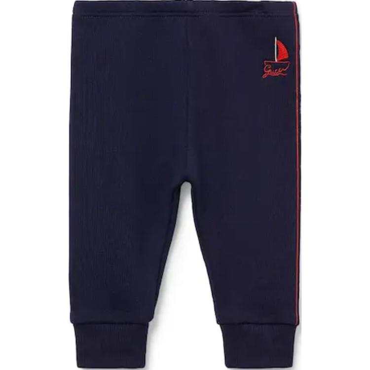 GUCCI Infant And Toddler GUCCI Knitted Sweatpants SS25 Dark Blue