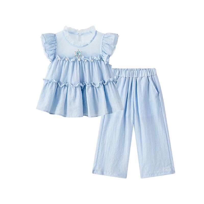 Disney Casual Sportswear Frozen Series SS25 Blue Children Aged 3 7 Years Old