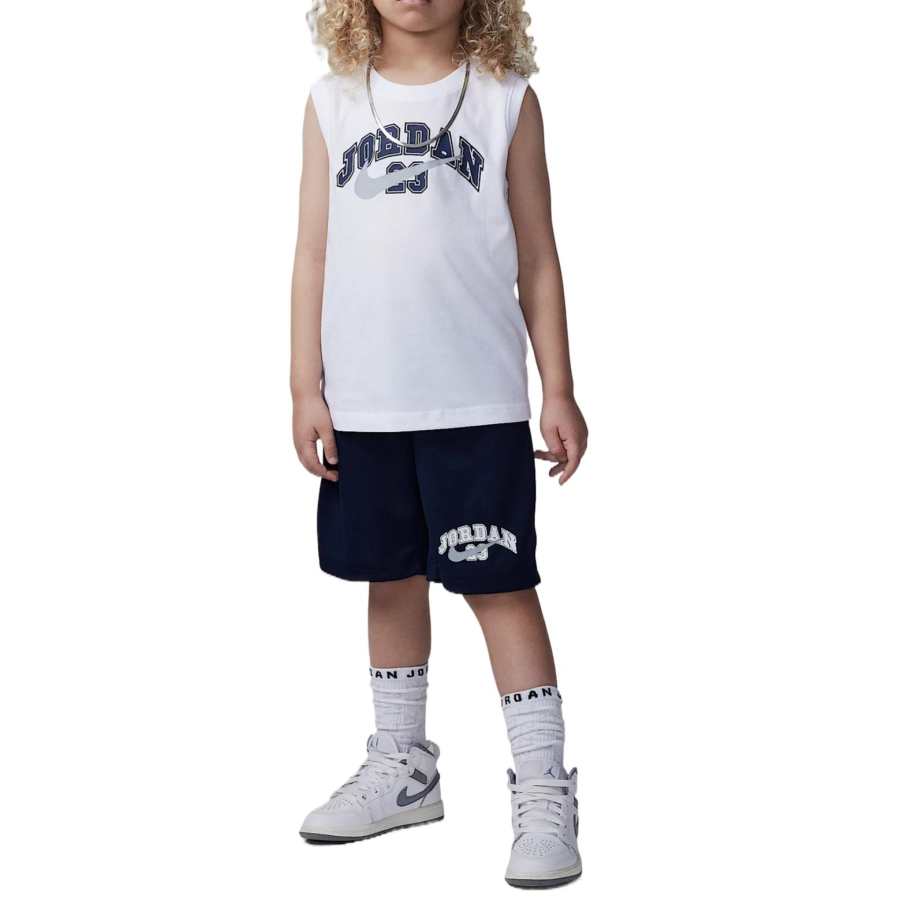 Jordan Jordan Casual Sportswear MVP23 Clothing Sets Dark Navy Blue Children Aged 3 7 Years Old